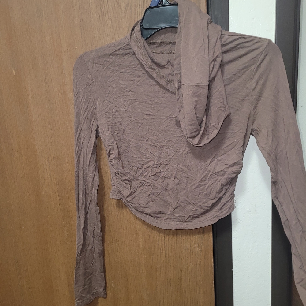 Brown Long Sleeve Women's Top